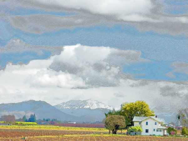 White House and Partly Cloudy Sky
