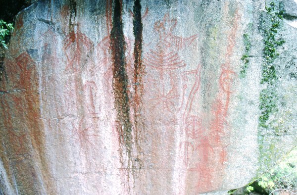 Pictographs on a Rock in Sierra National Park