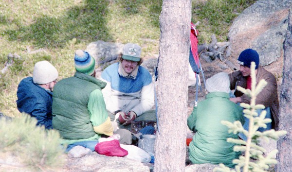 A Few Climbers Sitting Around Below the Needles