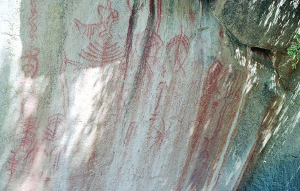 Pictographs in Red